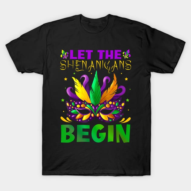 Let The Shenanigans Begin Mardi Gras Kids T-Shirt by Aleem James